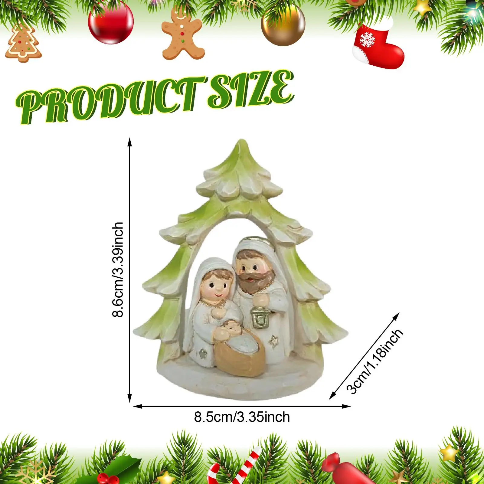 Kleine Weihnachtskrippe, Heilige Familie, Statue, Miniatur-Krippe-Set