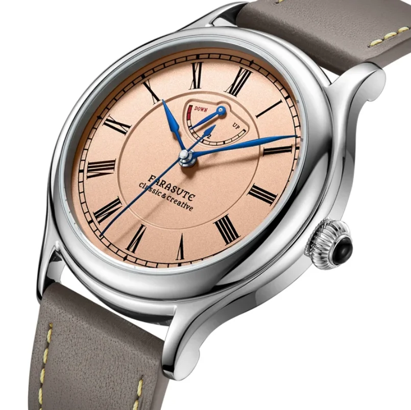 

FARASUTE Men Pilot Watch 40mm Manual Winding Mechanical Wristwatch 50m Waterproof Sapphire Mirror 80 Hours Power Reserve Display