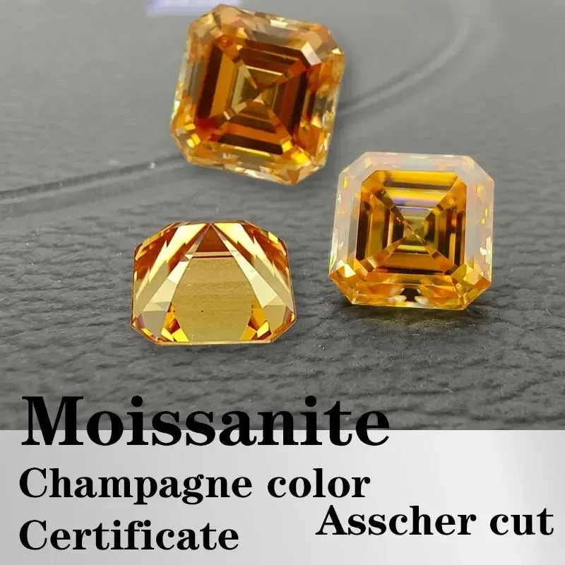 Moissanit-Stein Asscher-Schliff D-Farbe Weiß VVS1 Hochwertige Lose Edelsteine für Maßgefertigten Schmuck mit Zertifikat – Detail 26