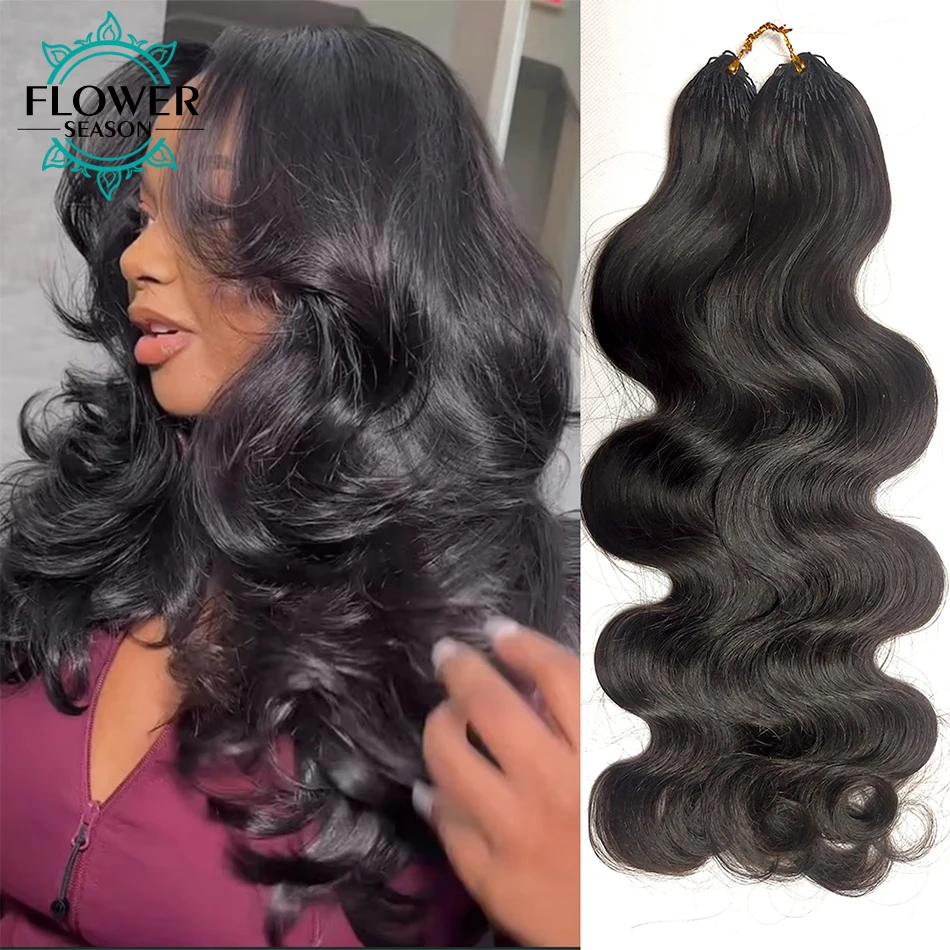 

Knotless Pre-Separated Crochet Hair Extensions Body Wave Feather Crochet Human Hair Seamless Reusable 60g 50strands for Women