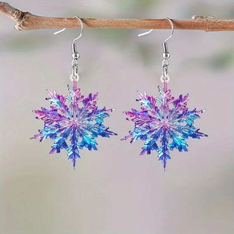 Elegant Acrylic Snowflake Pendant Earrings - End of Christmas, Valentine's Day and Birthday Gifts