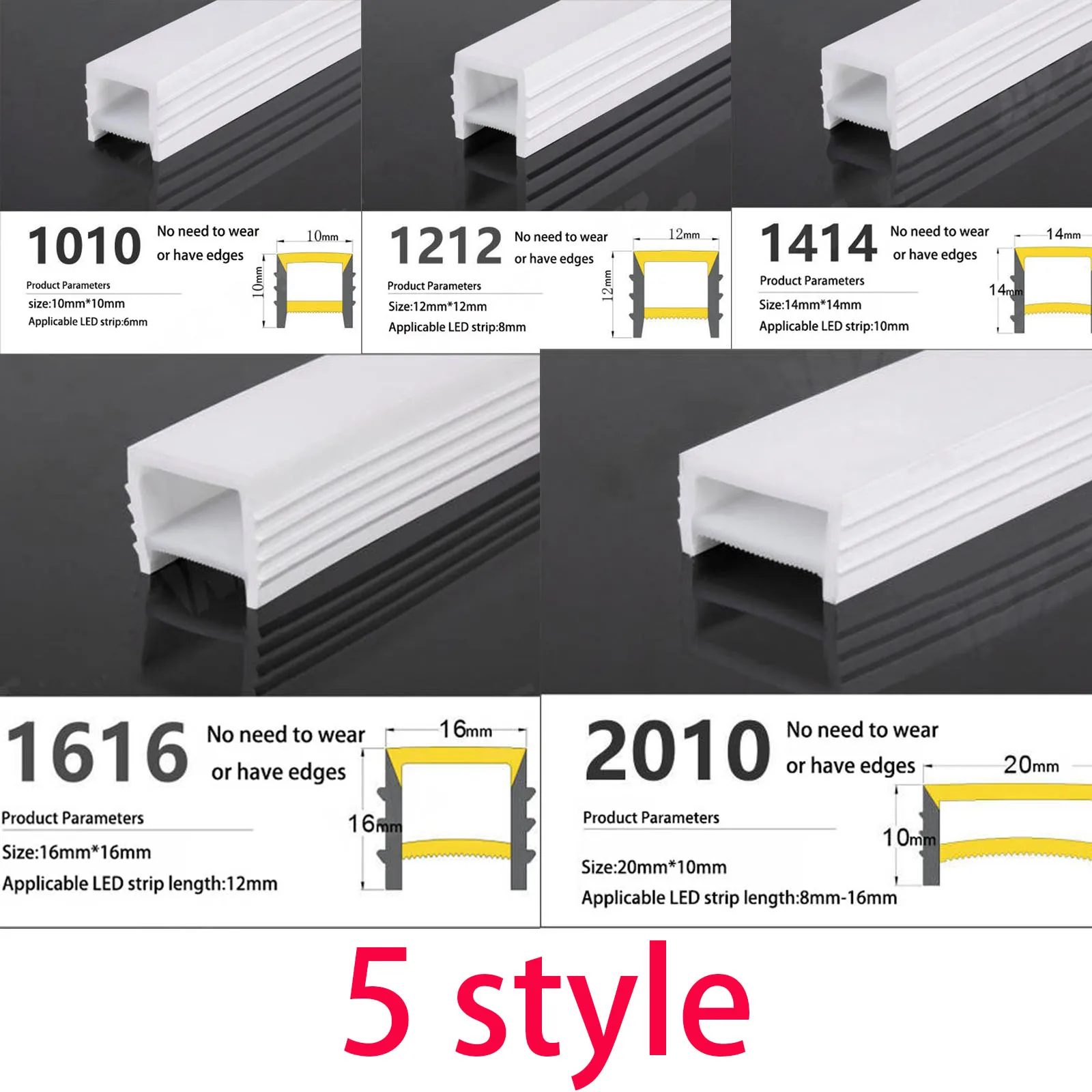 Trimless, Installation-Friendly Silicone LED Channel System with a Flexible, Recessed Diffuser; Compatible with 6–14mm LED Strip