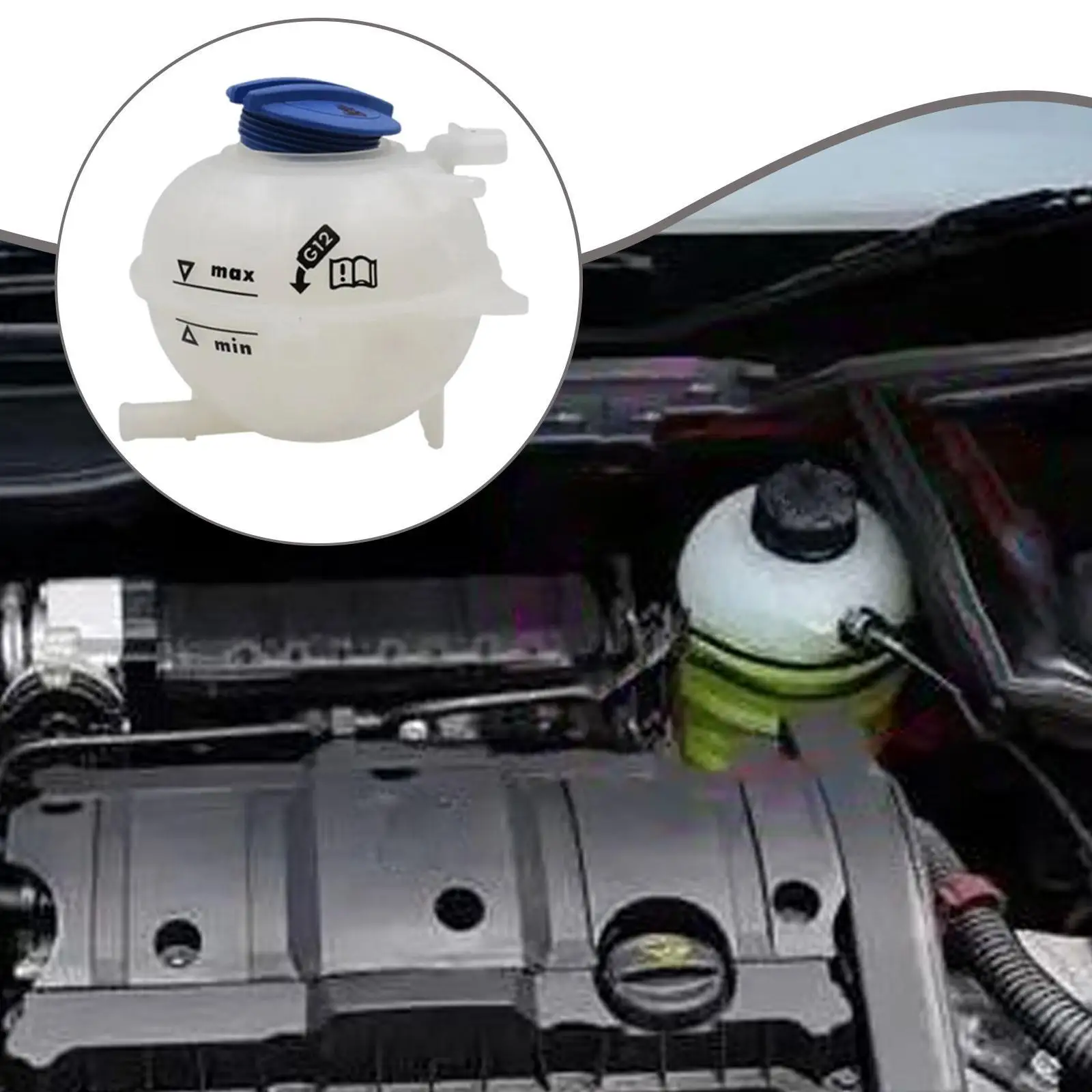 6Q0121407A Coolant Overflow Expansion Bottle for VW Polo 2002–2017