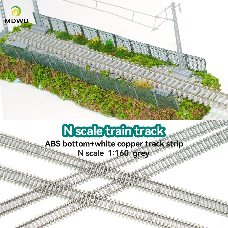 N Scale Model Train Tracks with Flexible Railway Fence Metal Miniature Landscape Diorama Scenic Railroad Tracks