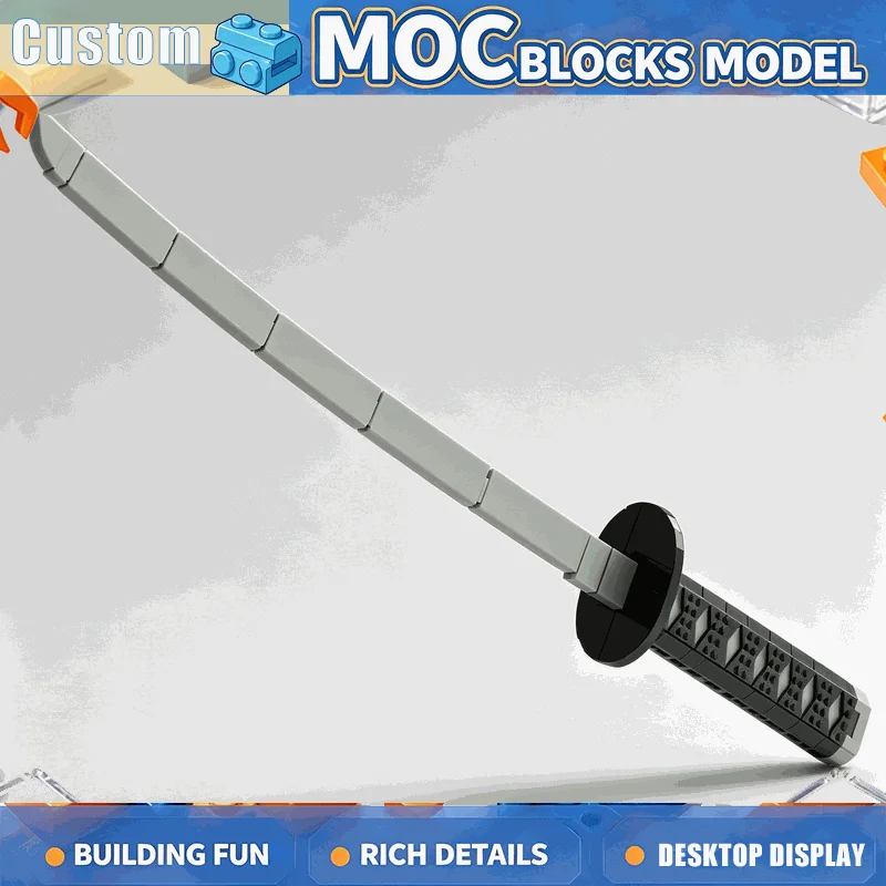 1253PCS Katana Blade Model Building Blocks Creative DIY Assembly Samurai Style Replica Educational Collection Display Toy Gift
