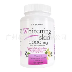 1 bottle 5000mg Glutathione Whitening Capsules effectively counteract skin antioxidant anticellular aging brighten skin