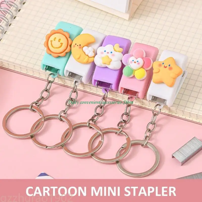 97QB 6 PCS/SET SMITHED STAPLER SMATE CARONING STAPLER SHINCAINS Animal Keyring Stapler