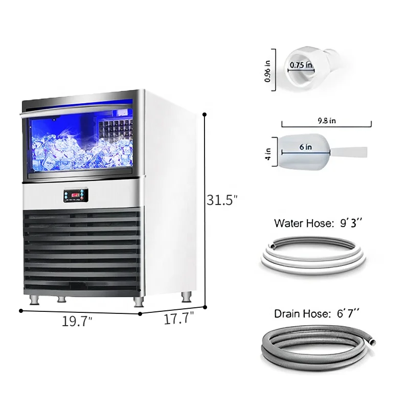 12~18 Minutes Quick Ice Making Commercial Ice Machine with 39LBS Auto Cleaning Commercial Undercounter ICE Maker Machine