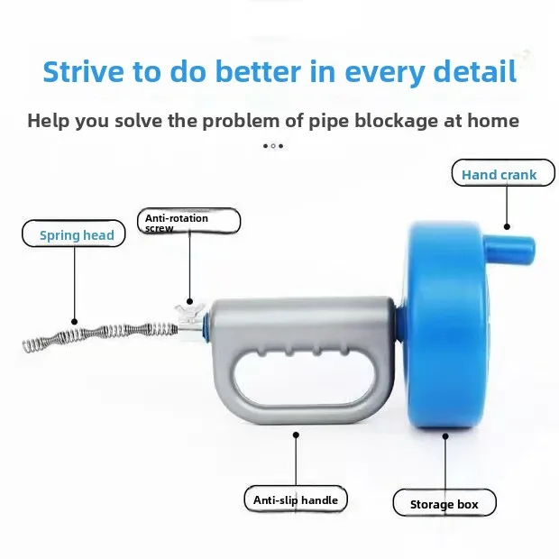 بالوعة المرحاض استنزاف Unblocker أنابيب الصرف الصحي المكبس نعرات 3-5 متر يده للتمديد الحمام أدوات تنظيف المطبخ