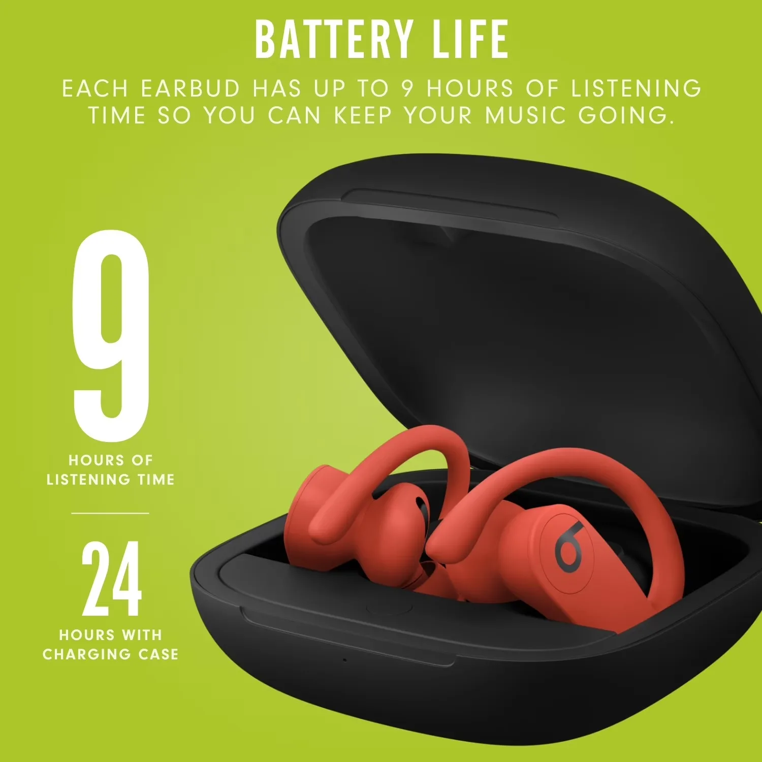 Beats Powerbeats Pro Bluetooth Sports Earbuds, Auto Play Pause, Multi Size Silicone Tips Stereo Earphones