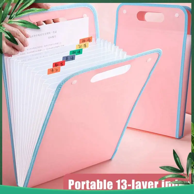 

(NEW) 1 Piece Folder Student Exam Paper Storage Bag 13 Layers Bill File Sorting Organizer Case 2