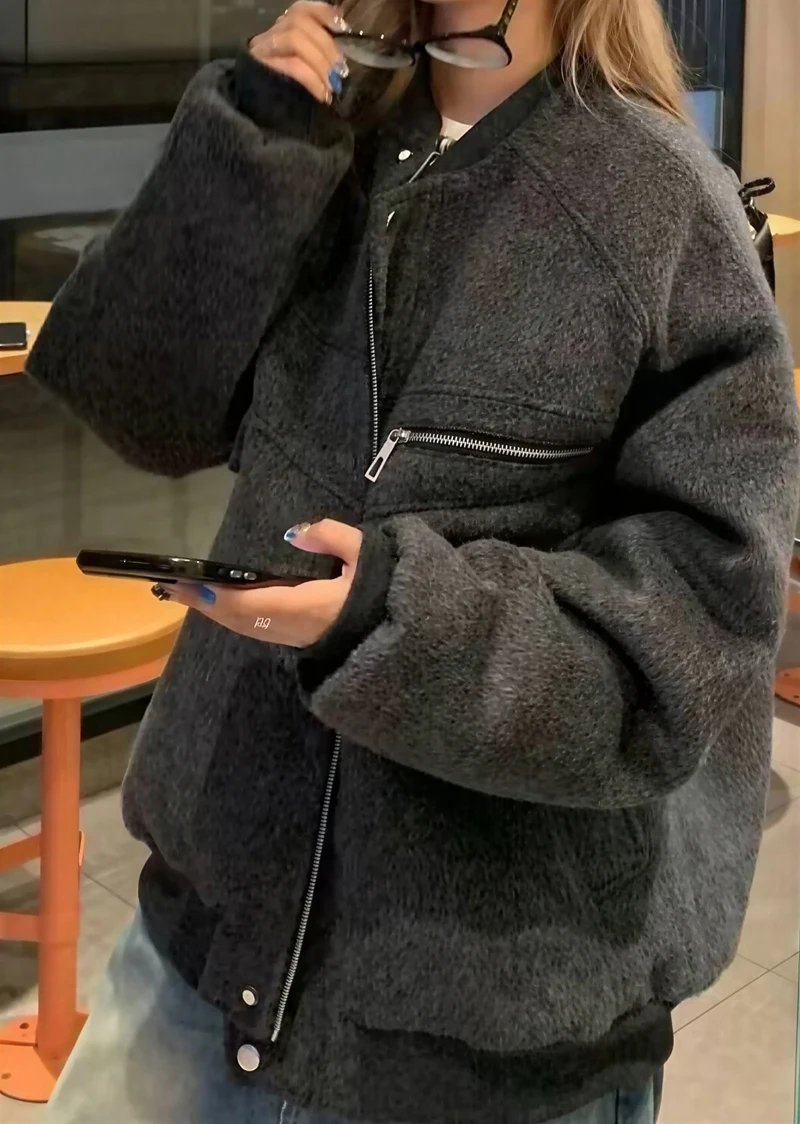 

Wool Blend Coats Womens Woolen Coat Orange Winter Double-Layer Highstreet Ulzzang Style Urban Nordic Cleanfit Activities Commute