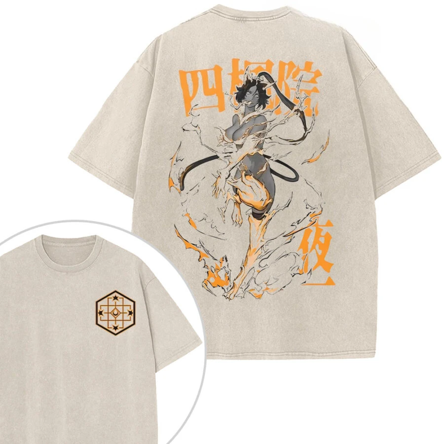 Vintage Washed Bleach Yoruichi Shihouin Graphic Tee Unisex Oversized Anime Streetwear Short Sleeve T‑Shirt