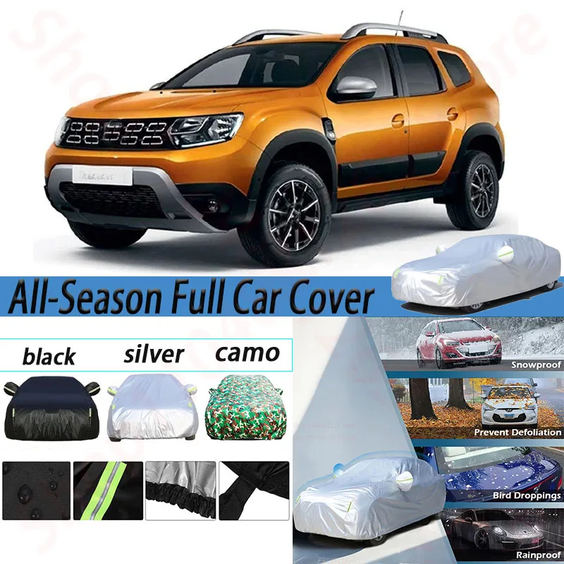 

Waterproof Car Covers For Dacia Duster 2010-2021 Outdoor Sun Shade Anti-UV Rain Snow Fog Resistant Cover Dust Proof