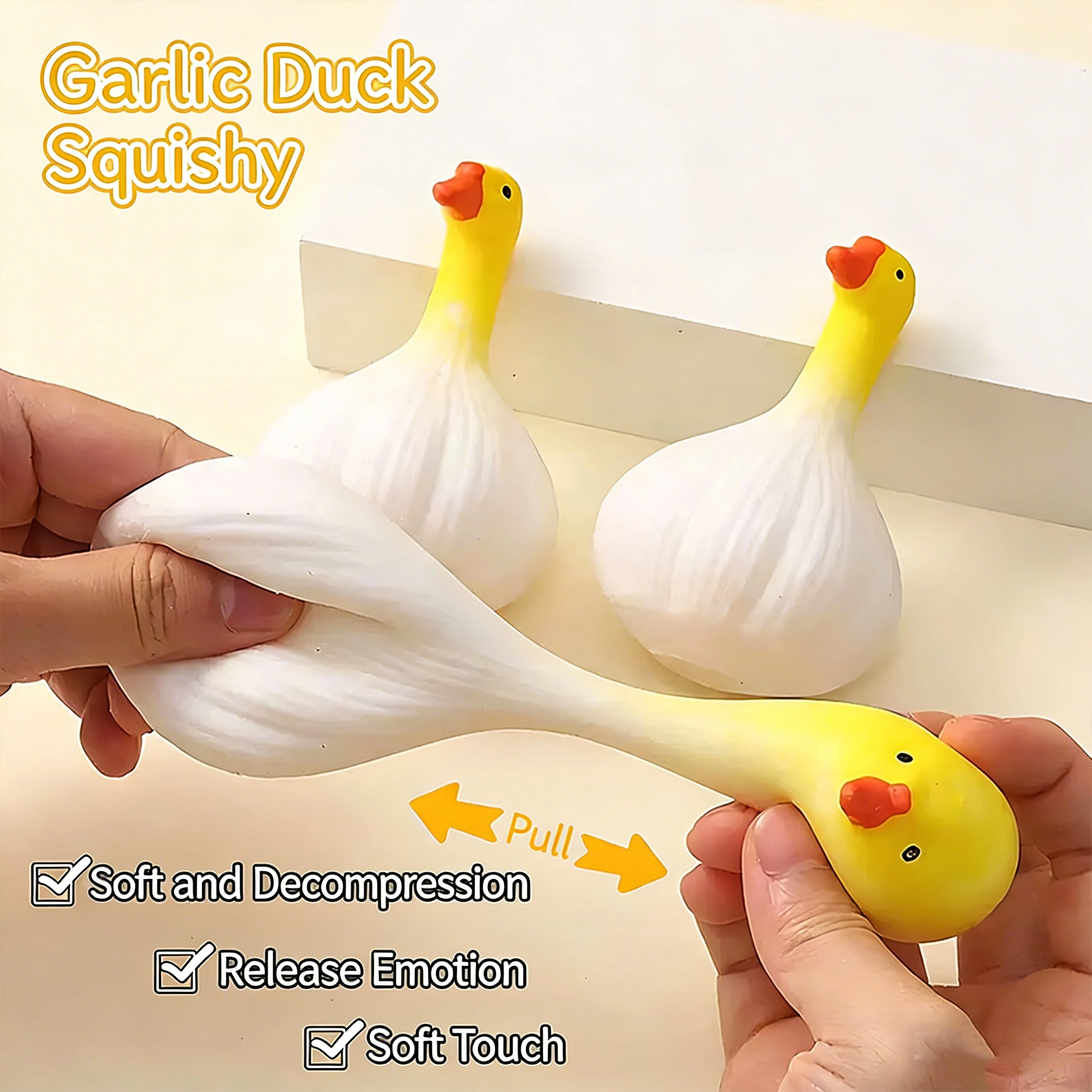 Buddha Style Garlic Duck Squishy Toy Soft Stress Relief Fidget Toy Emotion Release Decompression Toy