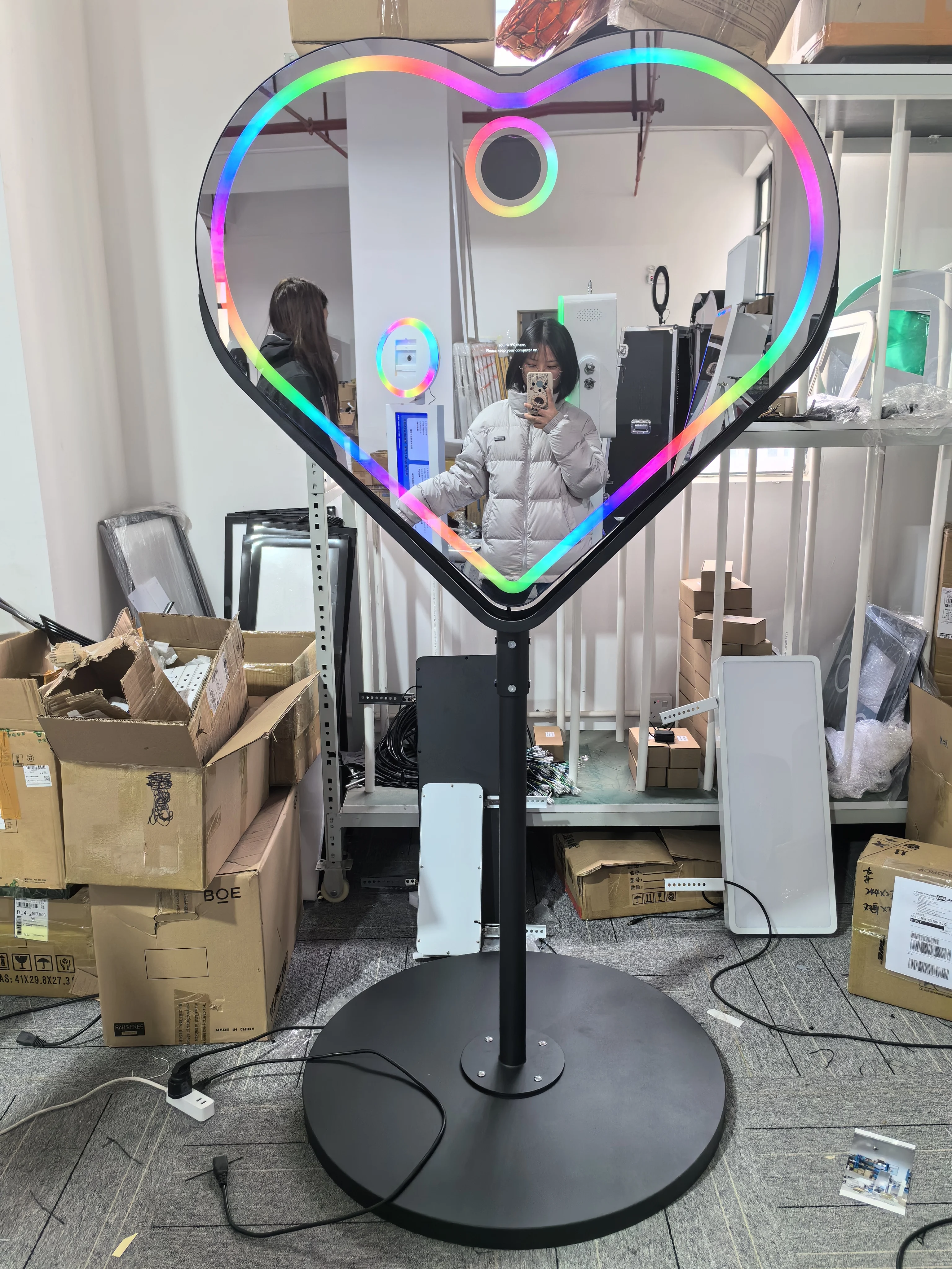 Оптовая продажа, портативное волшебное зеркало для селфи, фотобудка, сенсорный экран, светодиодная рамка, совместимые камеры для свадеб, мероприятий, IPads, GoPros SLR