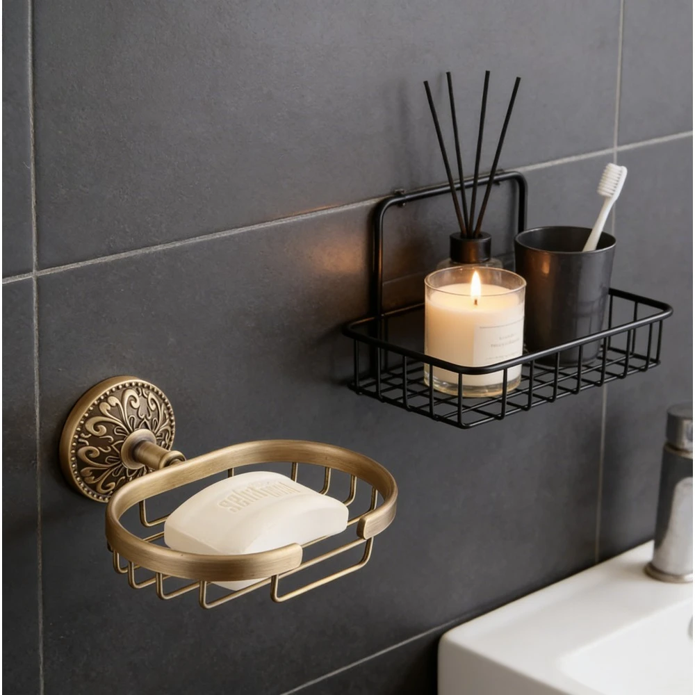 

European wall-mounted soap rack bathroom storage accessories, bathroom storage rack