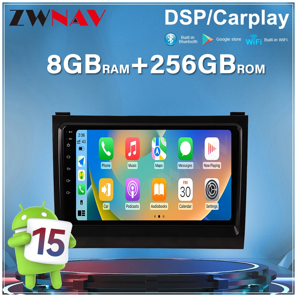 ZWNAV 9 Inch Android Auto Multimedia Stereo For Lexus LS400 1995-1997 Wireless CarPlay GPS Navigation Radio Player DSP Head Unit