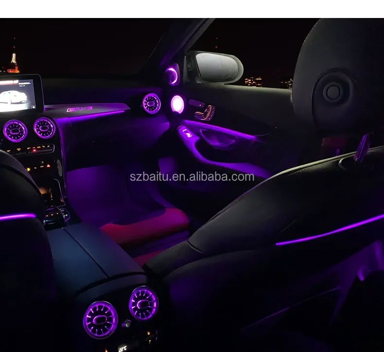 Air Vent Car Interior Turbine Air Vent Atmosphere Light LED Decorative W205 Ambient Light for Mercedes-Benz W205 X253