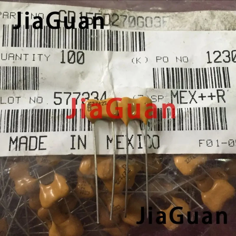 

10PCS/lot NEW original Mexico CDM 500V27PF 2% P6MM Silver Mica capacitor 500V 27pF CD15ED270G03F Free Shipping
