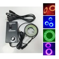 96 LED Ring Light 35-50mm Diamter UV Purple Blue Green Yellow Red IR 850nm 940nm Lamp Source 90V-260V for Video Microscope