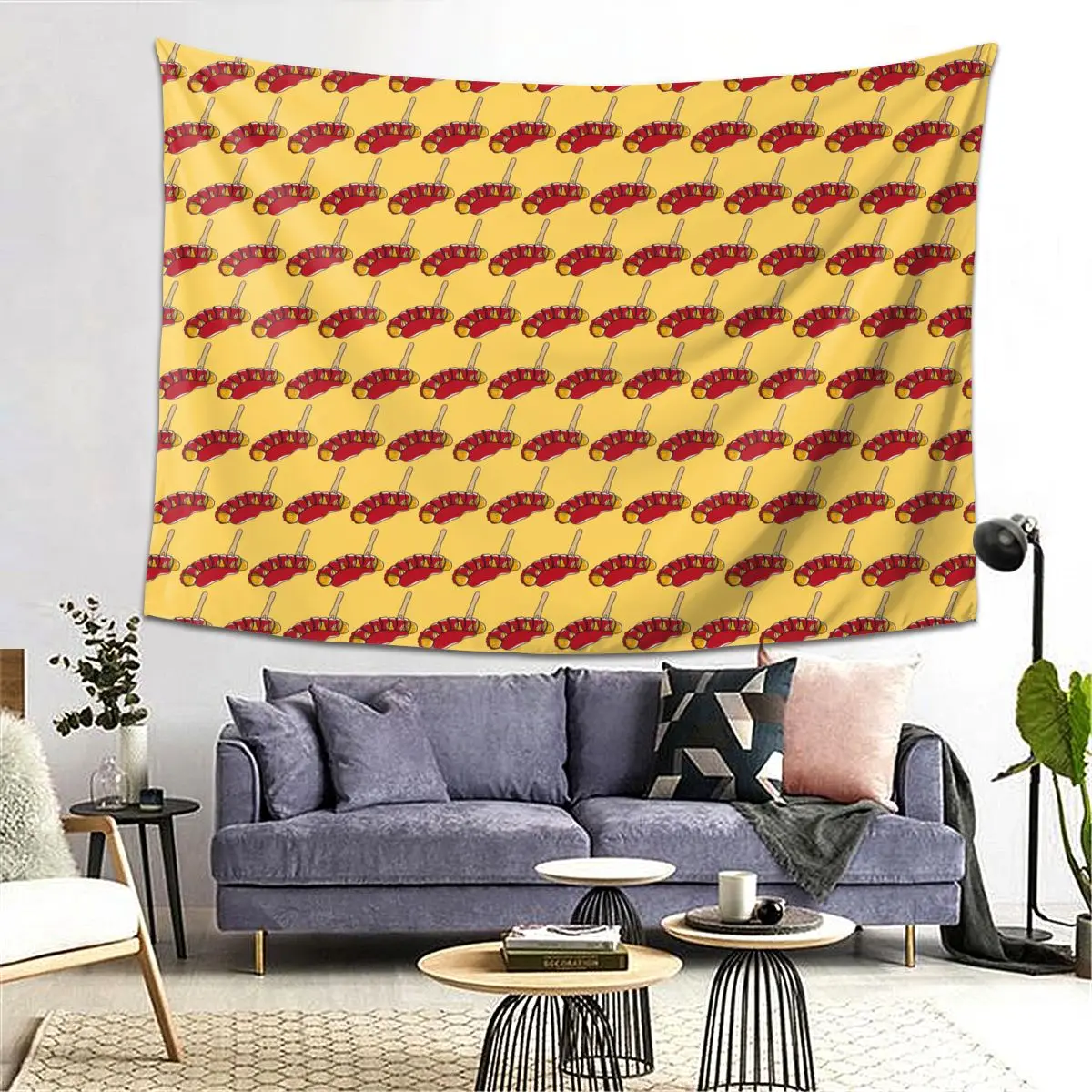 

Currywurst чистый гобелен, украшение, художественные эстетические гобелены для гостиной, спальни, дома, настенная ткань, настенная подвеска