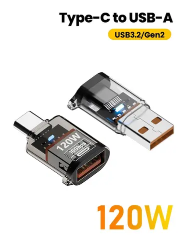 Olaf 120W Type C To USB A OTG Adapter USB 3.2 to Type C Fast Charging Connector For iPhone 15 16 Macbook iPad Huawei P60Xiaomi