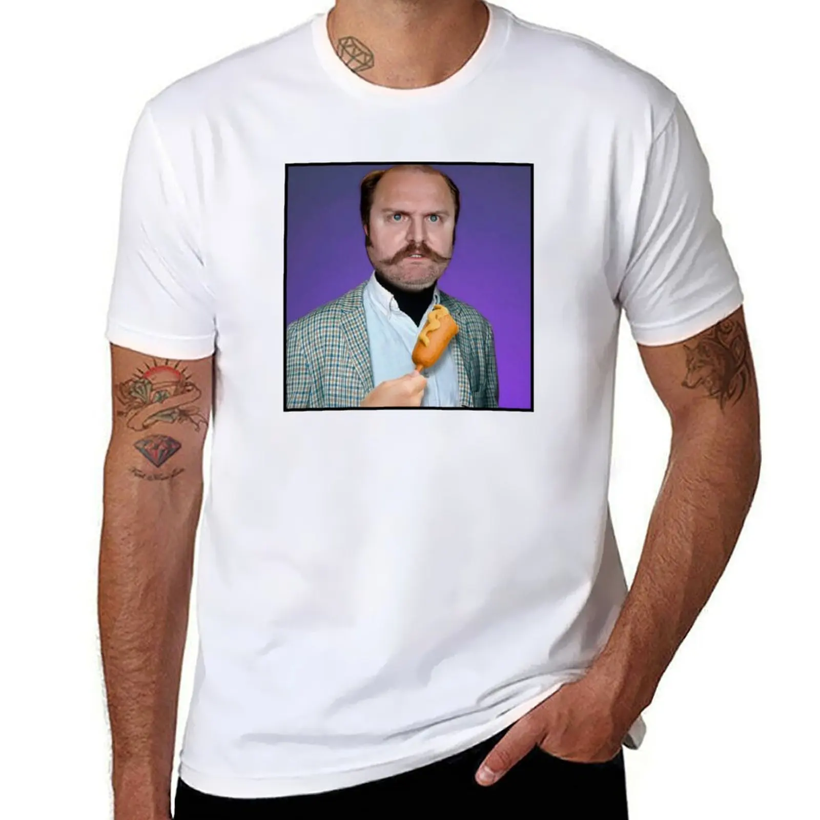 

Man with Corndog T-Shirt t shirt men 100% cotton luxury brand t shirts for man cotton