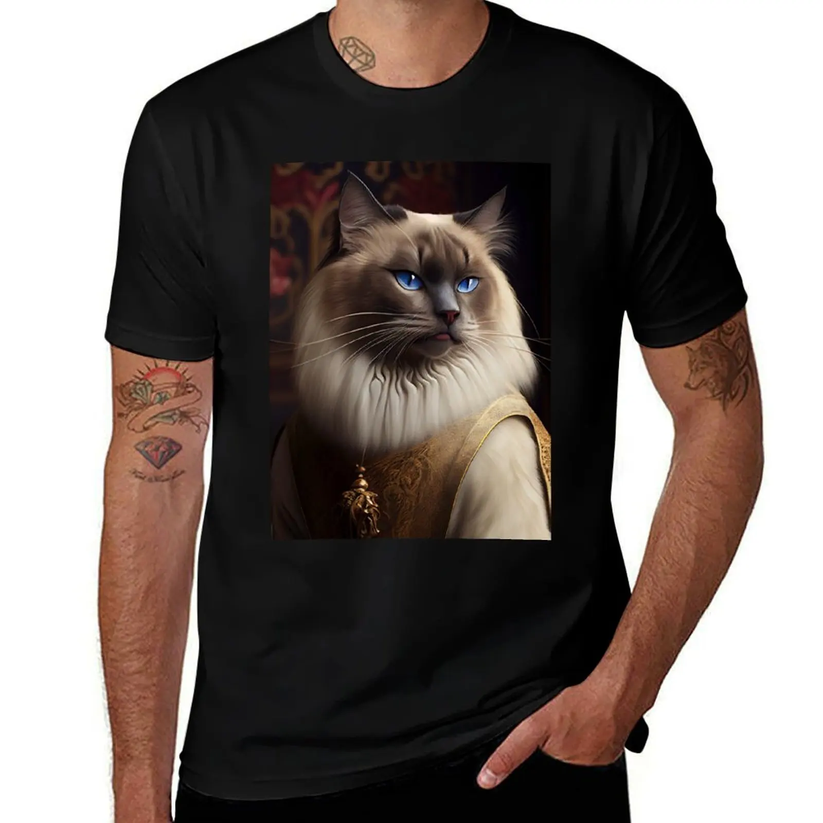 

Ragdoll Cat Breed Portrait Royal Renaissance Animal Painting T-Shirt t shirt man cotton mens graphic t shirts T-shirt