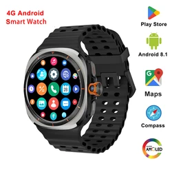 NEW U8 BW Ultra Android 4G SIM Card Smart Watch WiFi GPS Compass 180°Rotating 2MP Camera Google Play Watch S7 for Galaxy Men