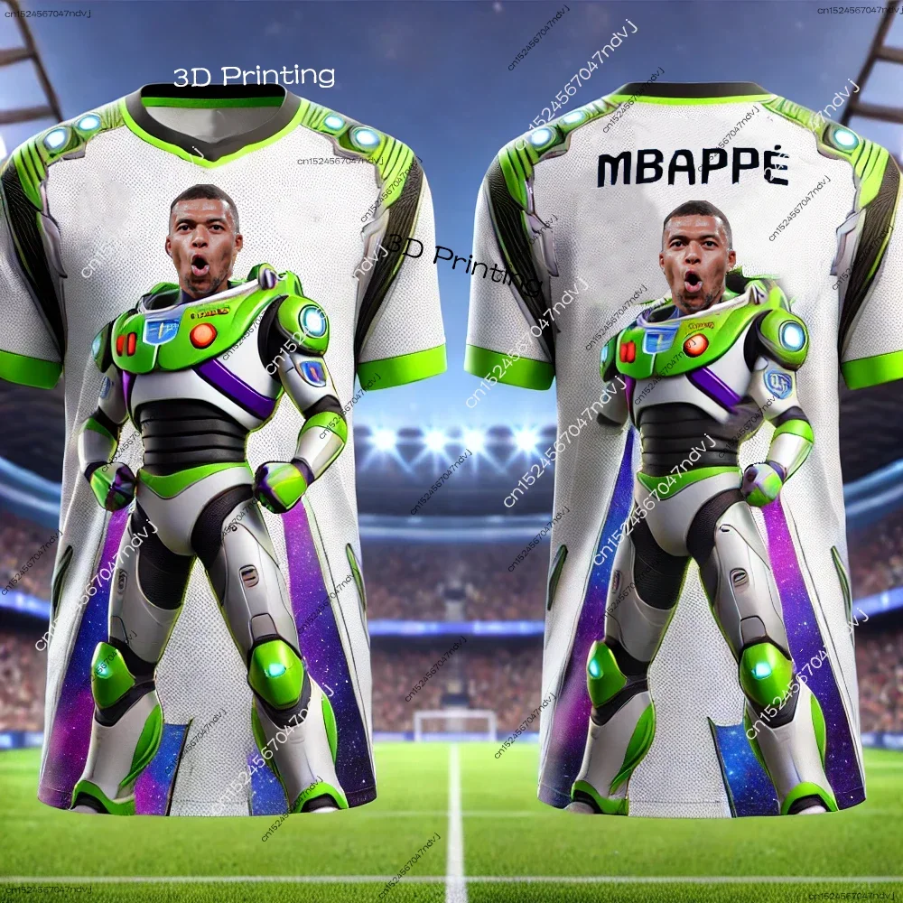 

Toy Story Summer Children's Cartoon T-shirt Buzz Lightyear 3D Printed T-shirt Mbappe Boys Adult Outdoor Street Sports T-shirt
