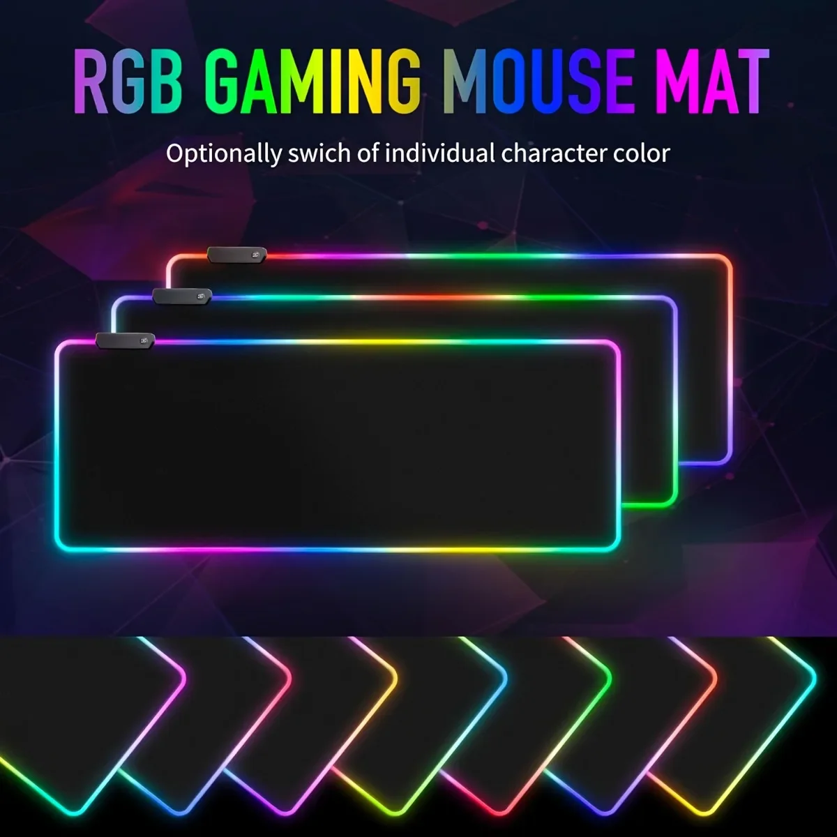 Smooth RGB Gaming Mouse Pad Rubber Base Comfortable Non-Slip Touch Control Extended Soft For Esports Gamers Computer Desk