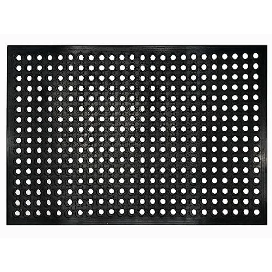 2 Pack Anti Fatigue Rubber Floor Mats 24 x 36 Inch Non-Slip Restaurant Door Mat Drainage Mat for Indoor Outdoor Wet Area Pool E