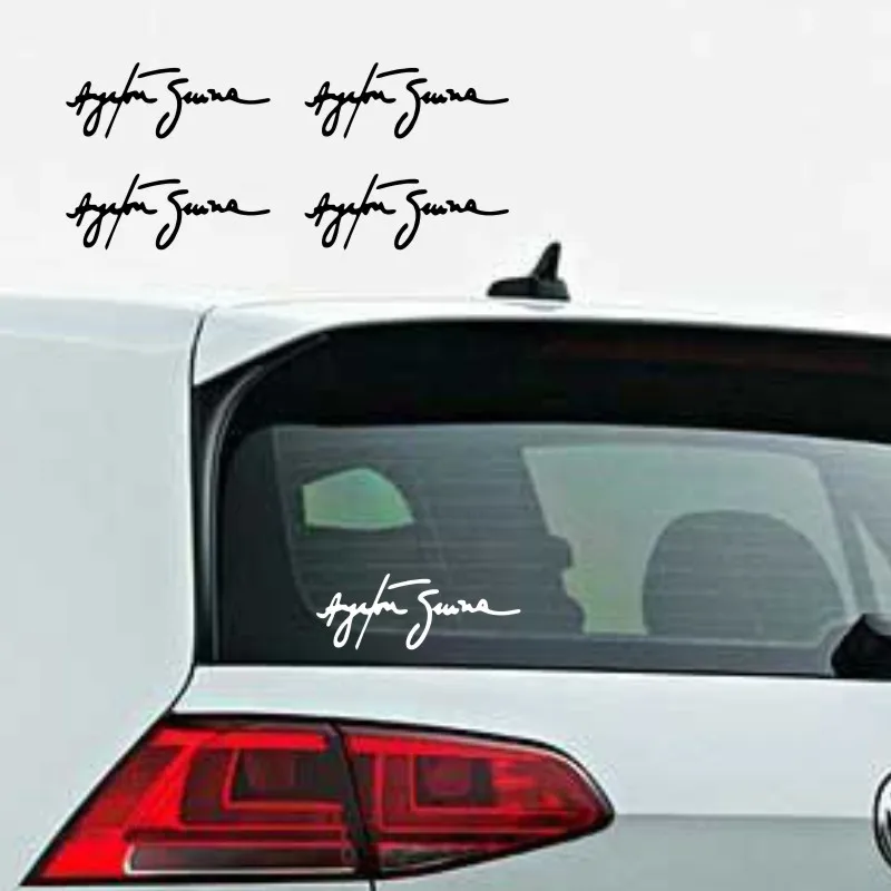 

Personality 4 Pcs/ Lot Ayrton Senna Signature Car Stickers Accessories Motorcycle Cover Scratches Waterproof PVC 11cm *4cm #532