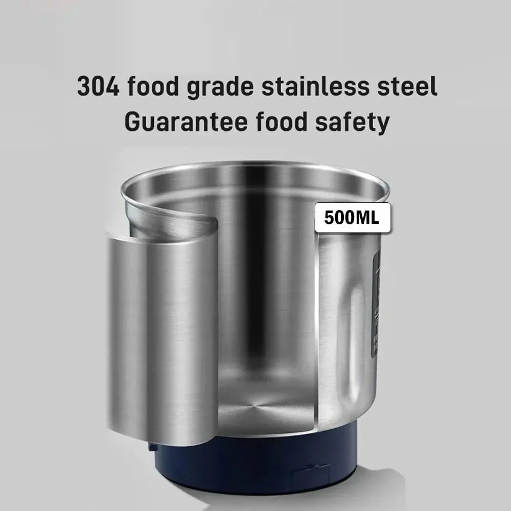 TINSOL Household kitchen stainless steel electric coffee bean grinder 500 ml large capacity multifunctional bean flour grinder image 5