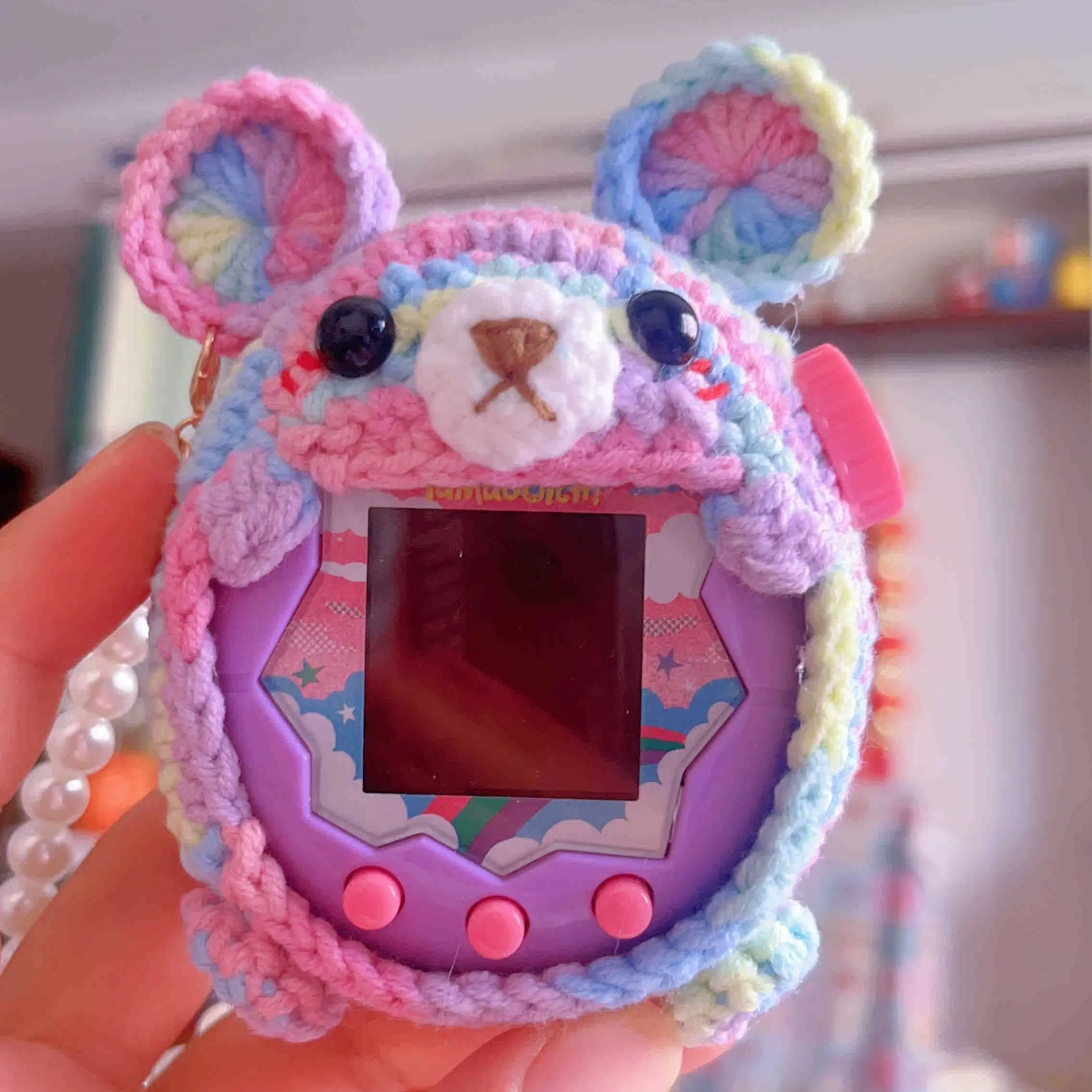 

Kawaii Tamagotchi Paradise Colorful Bear Protective Cover Cute Tamagotchi Protective Shell Accessories Decorative Pendant