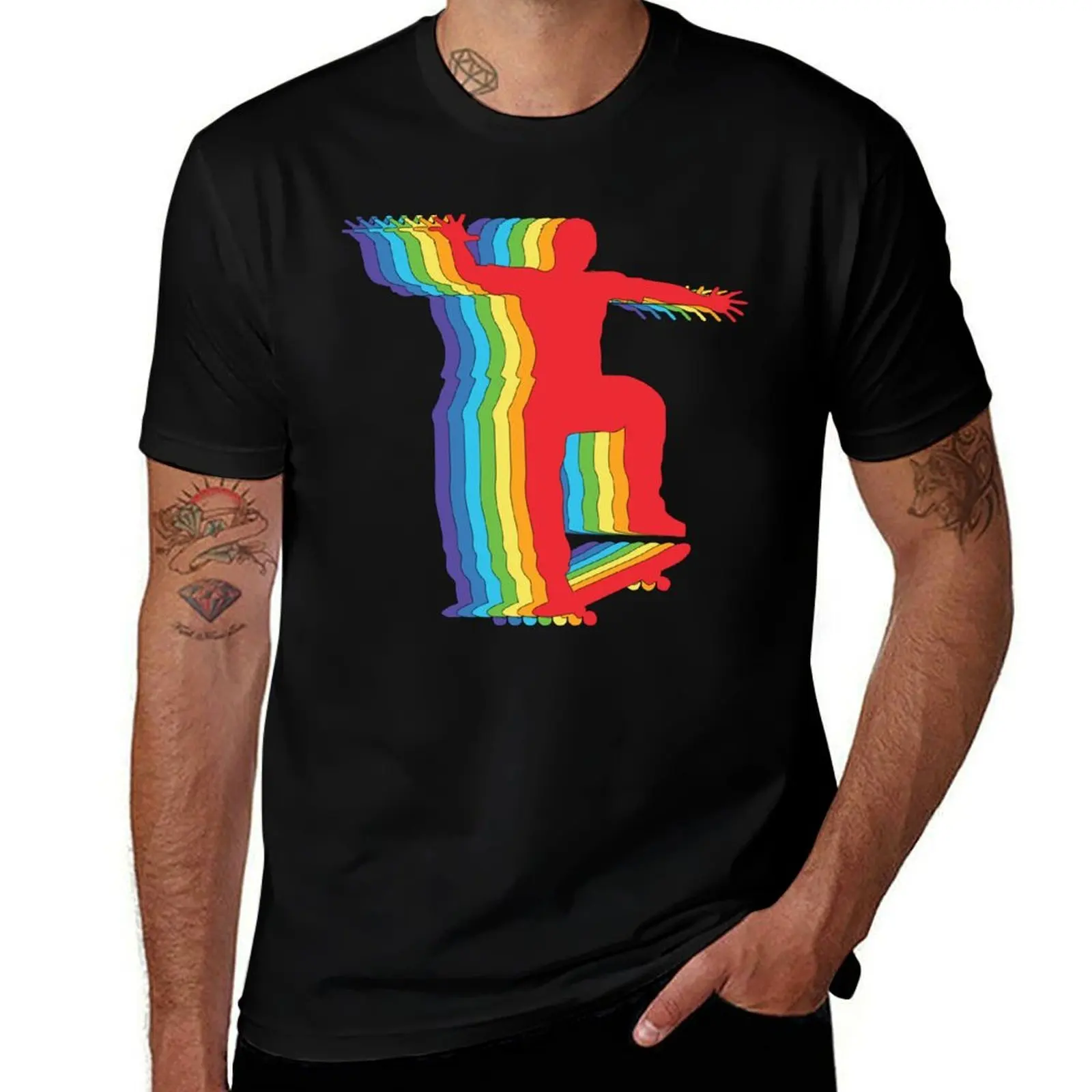 

Vintage skateboard T-Shirt Basic Solid Color Casual Tee Shirt
