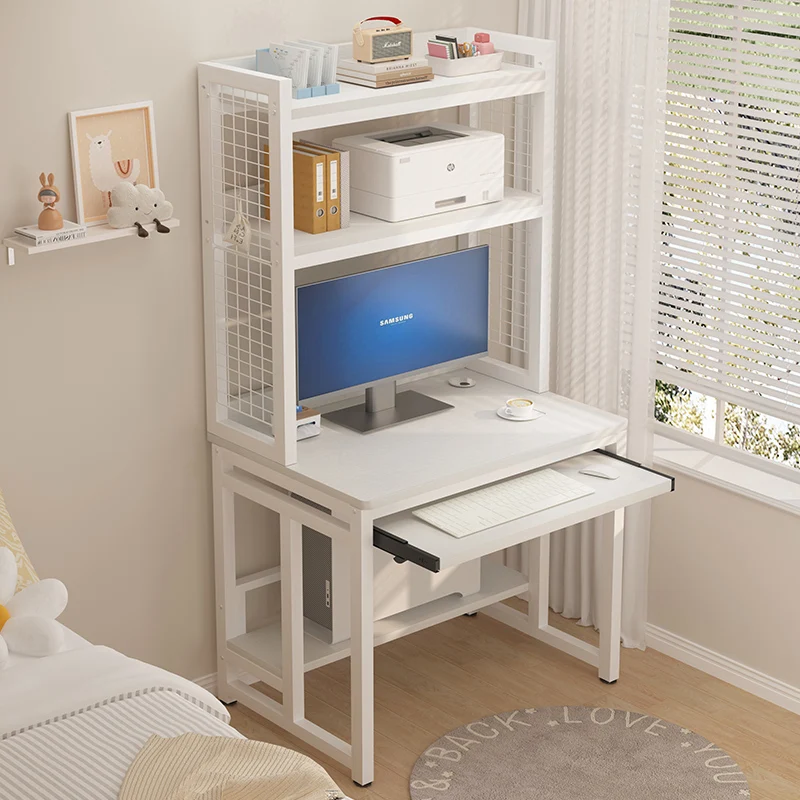 Small computer desk desktop home desk bookshelf integrated table mini single printer small size bedroom table