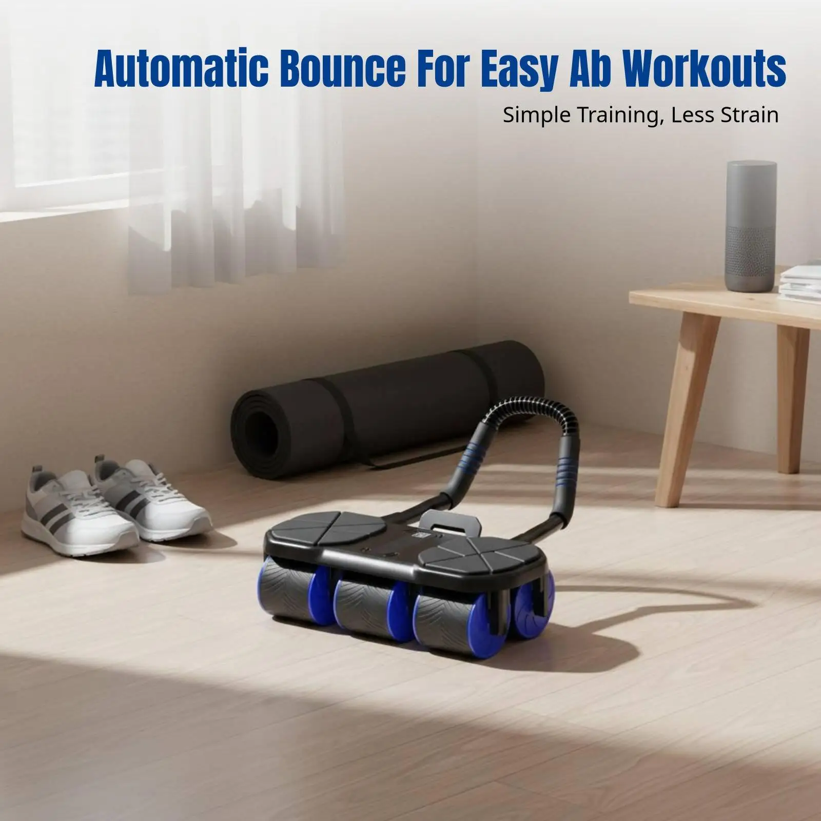 Ab Wheel with Automatic Return, 6-Wheel Stability, Home Fitness, Core Trainer