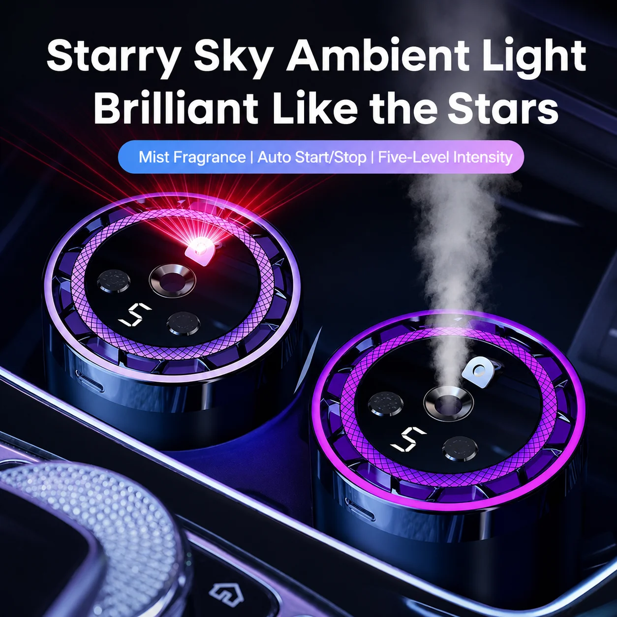 Automatic Car Air Freshener Spray Car Fragrance Dispenser Auto Interior Deodorizing Perfume Fresh Scent Long-lasting Fragrance