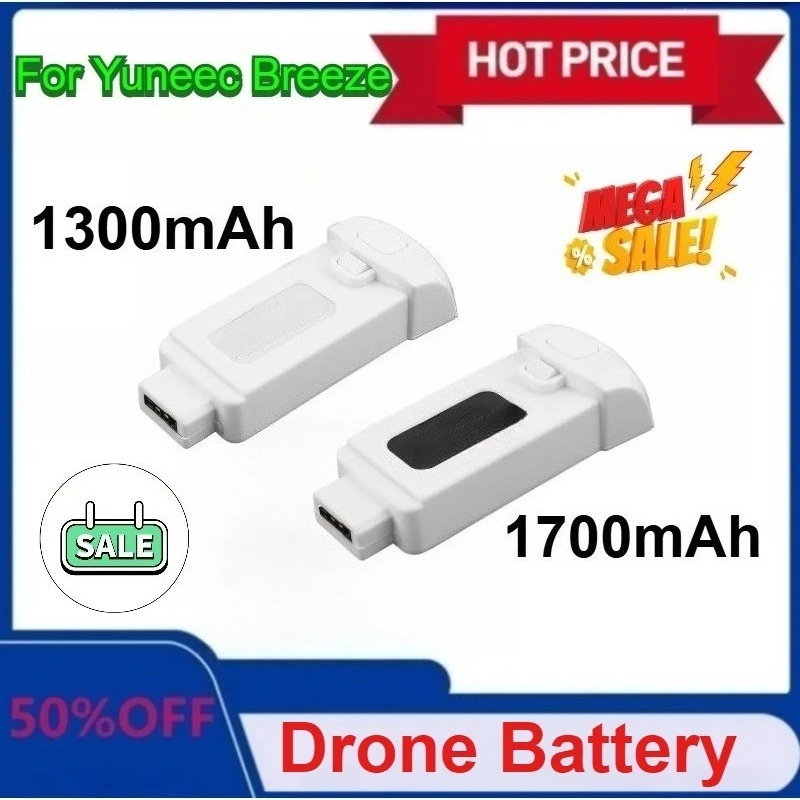 

New 11.1V 1300/1700mAh Battery for Yuneec Breeze 14.43Wh Replacement Lithium Polymer Battery for Yuneec Breeze Drone Battery
