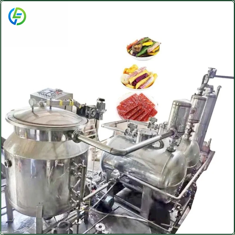 Continuous Banana Crisp Plantain Vegetable Chip Vacuum Oil Fryer FL Customized