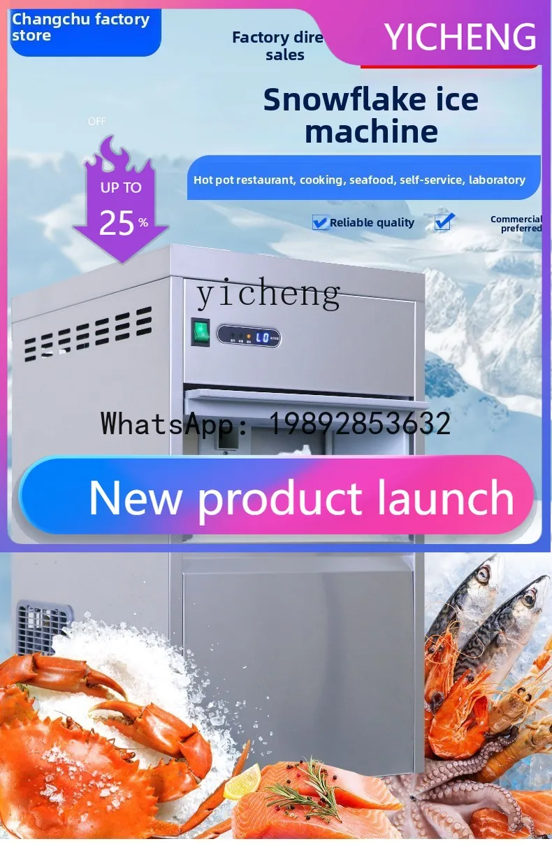 

H6 Snowflake Ice Machine Commercial Pellet Pendulum Sashimi Automatic Crushed Ice Machine Ice Machine