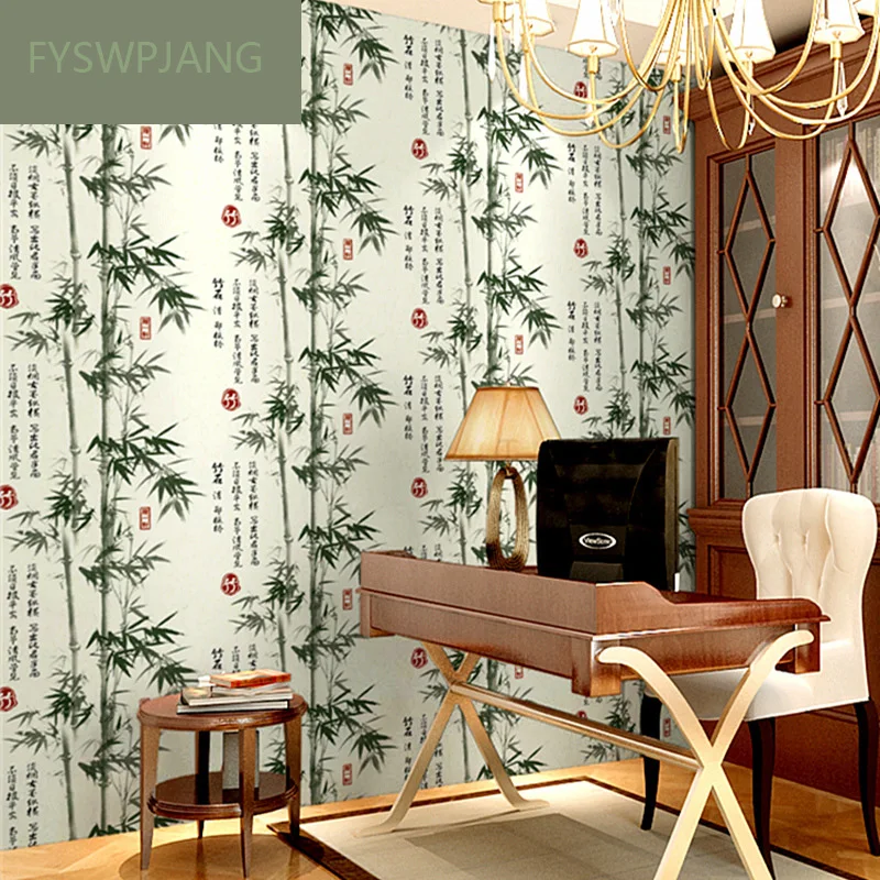 

Calligraphy Painting Chinese Style Wallpaper Classical 3D Ink Bamboo Living Room Study Teahouse Home Decoration Wall Stickers