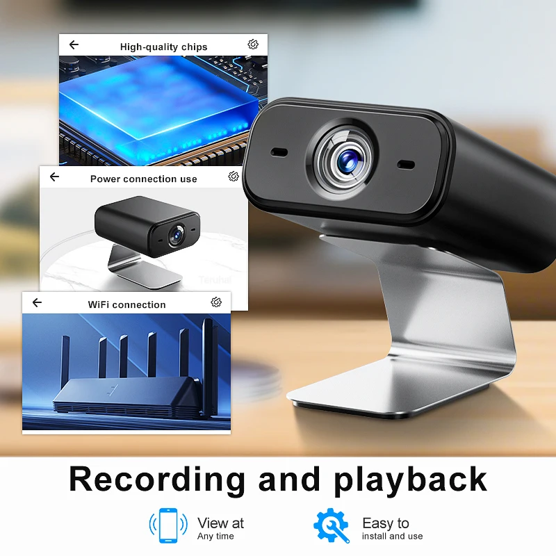 Kamera Mini WiFi Nirkabel Pemantauan Keamanan Perlindungan Monitor Jarak Jauh Camcorder Pengawasan Video Rumah Pintar Monitor Bayi