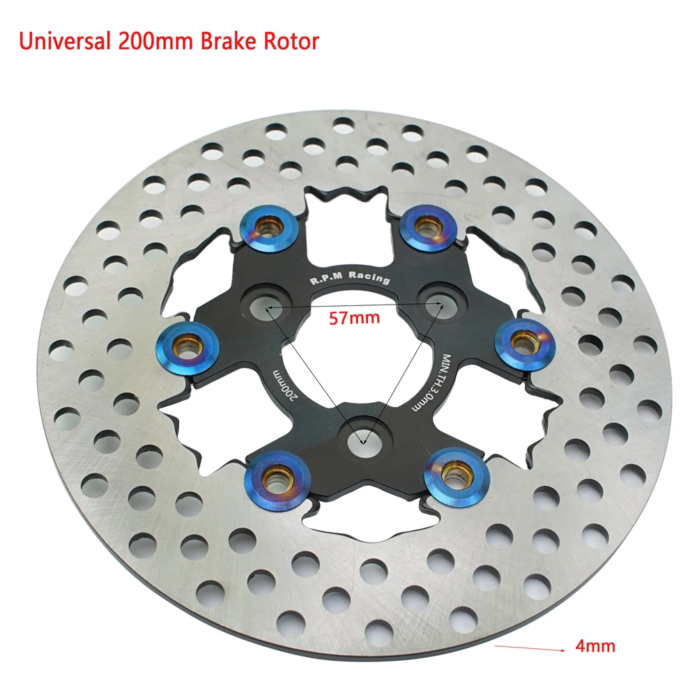 Universal 3 Holes 200mm Motorcycle Brake Rotor Caliper Disc Disk Front Rear Wheel for Scooter Honda Yamaha Suzuki