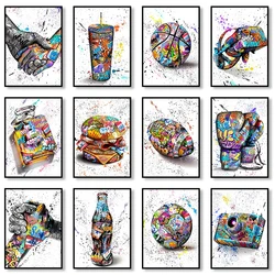 Street Graffiti Canvas Art Print Perfume Bottle Basketball Soccer Decoration Painting Living Room Art Poster for Home Wall Decor
