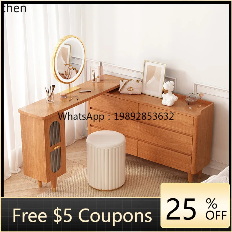 

BB Dressing Table Chest of Drawers TV Cabinet Integrated Corner Storage Retractable Bedside Makeup Table