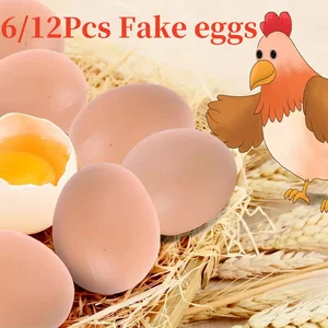 6/12 piezas de plástico huevos de pollo Casa de pollo Pequeños huevos falsos Suministros de animales de granja Guía de accesorios 8 mejores huevos falsos de ventas - №1