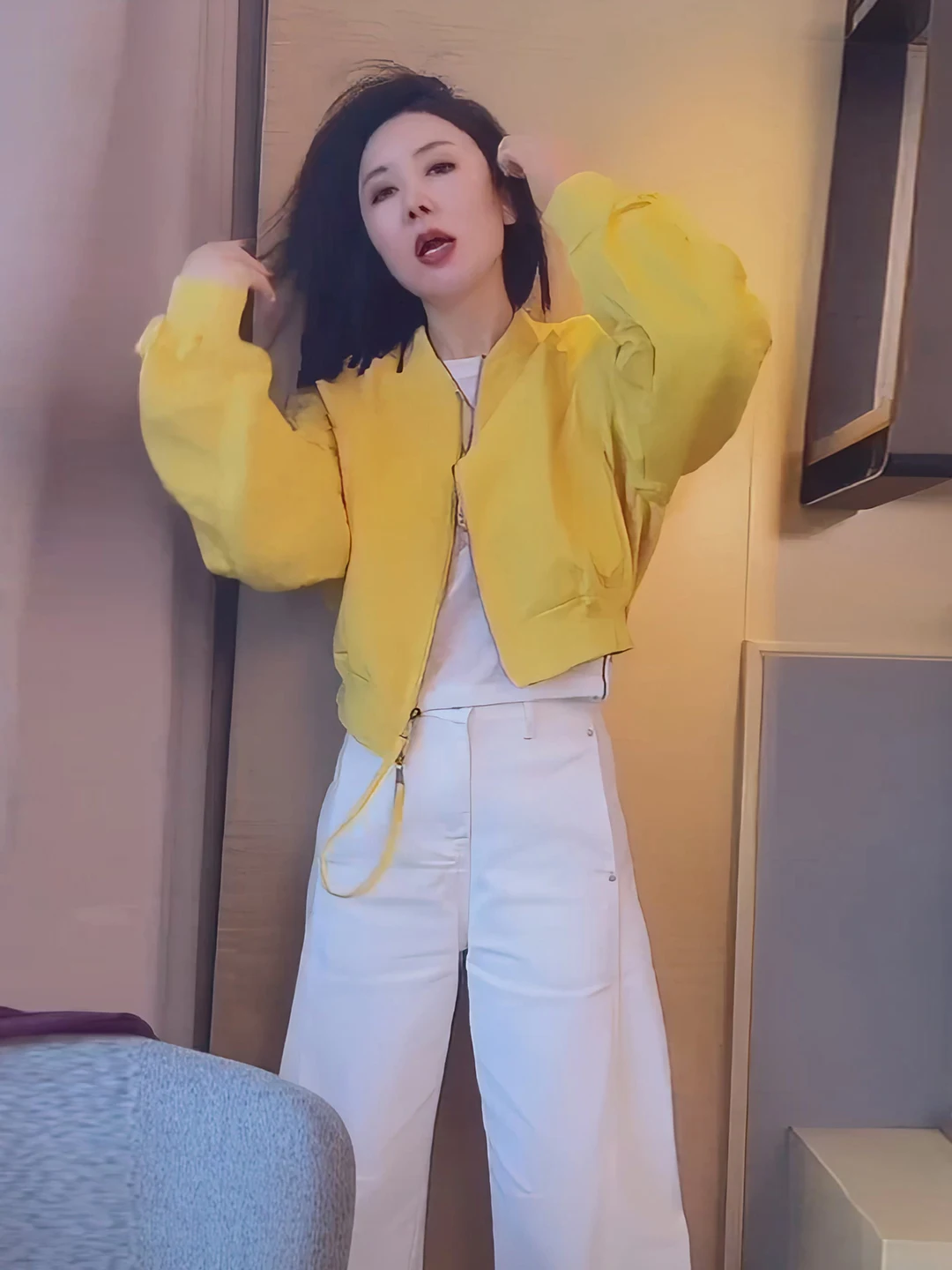 

Премиум-куртка женская бейсбольная свободного кроя с длинными рукавами, желтая, для ранней осени, модная, повседневная, на молнии